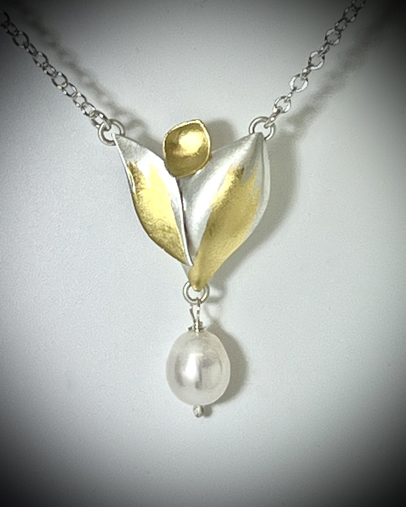 Budding White Rose Pendant