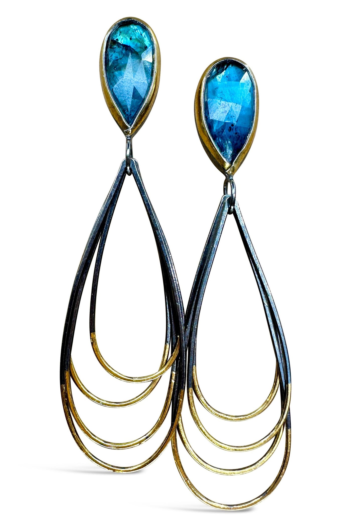 Teardrop Ripple Rim Earrings