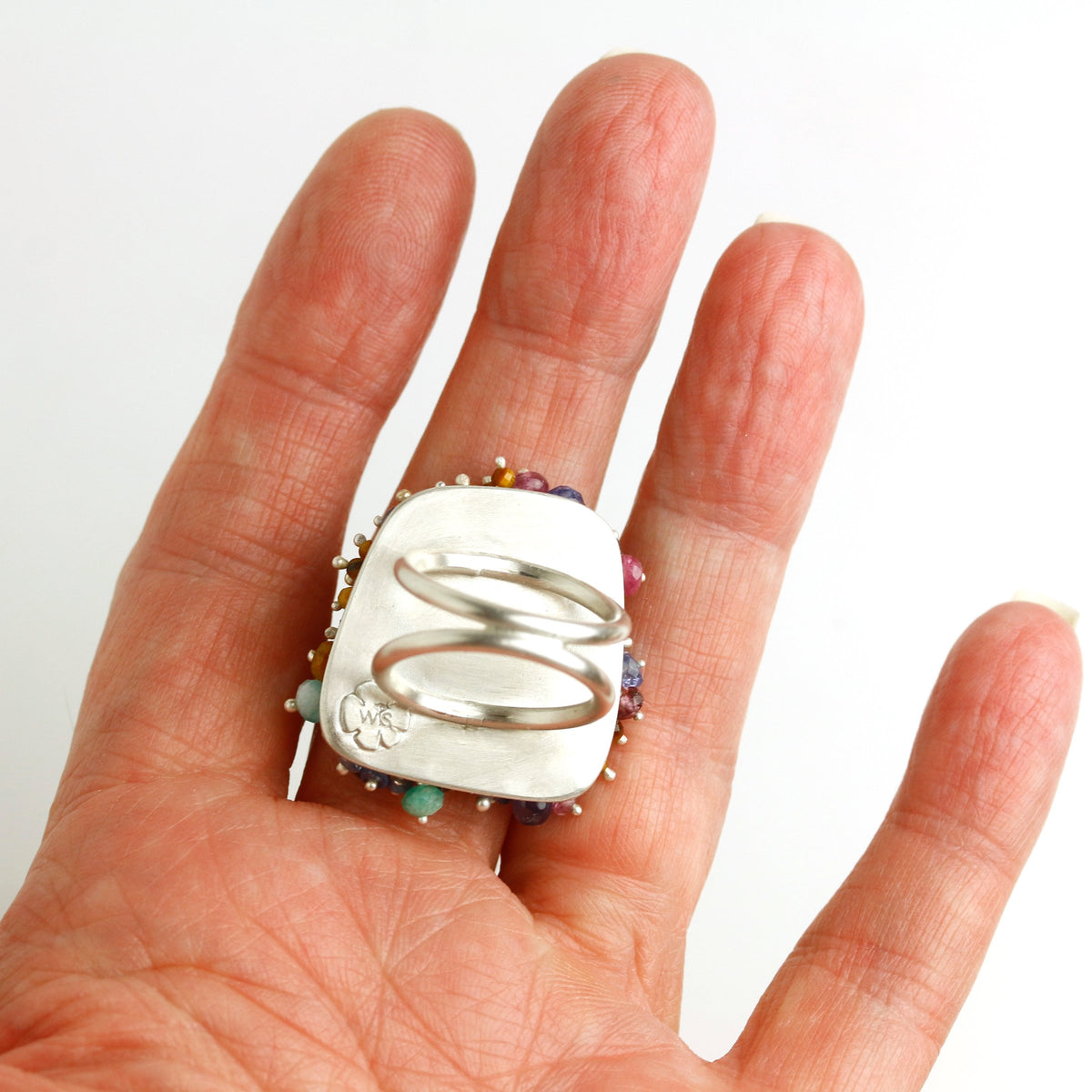 Pipe Boulder Opal & Gemstone Fringe Ring