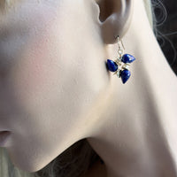 Lapis Buds & Freshwater Pearl Earrings