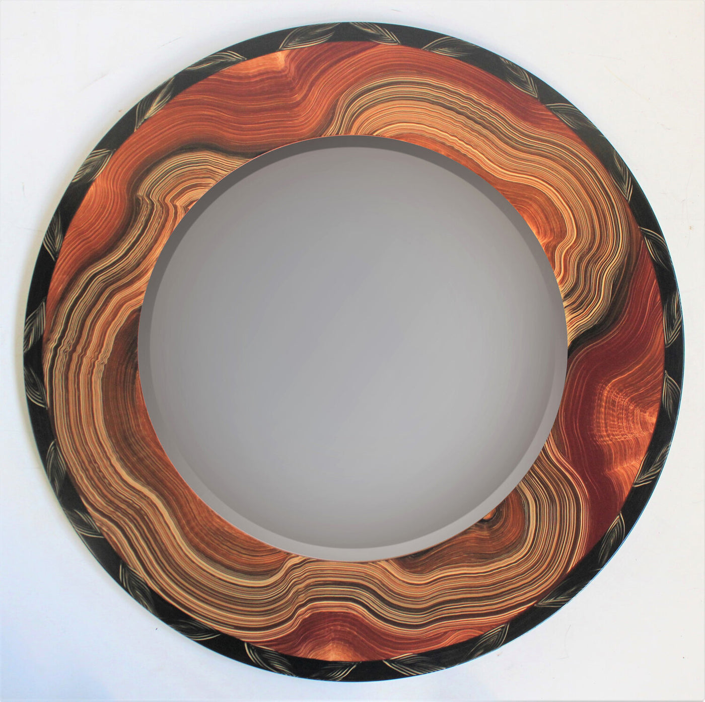 Burl Vine Round Mirror