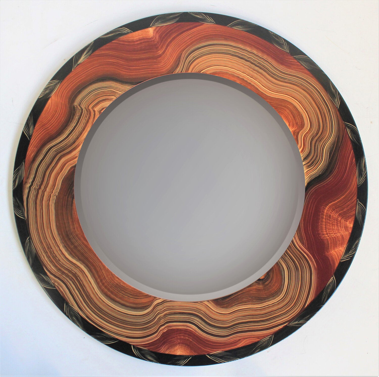 Burl Vine Round Mirror
