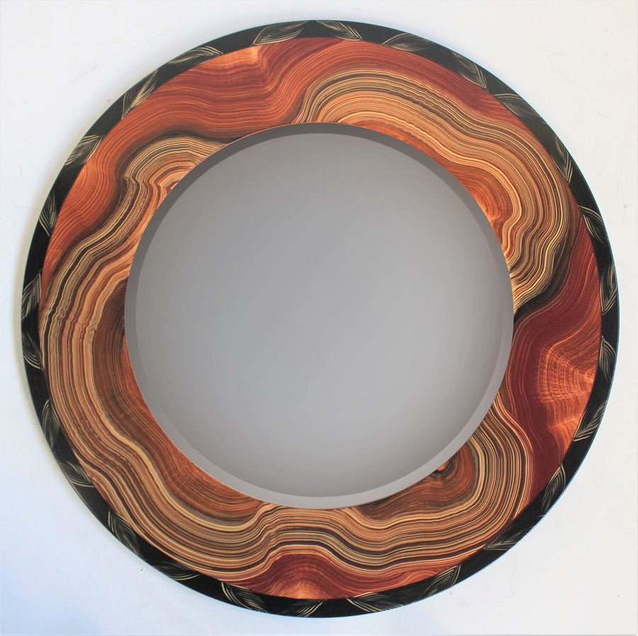 Burl Vine Round Mirror