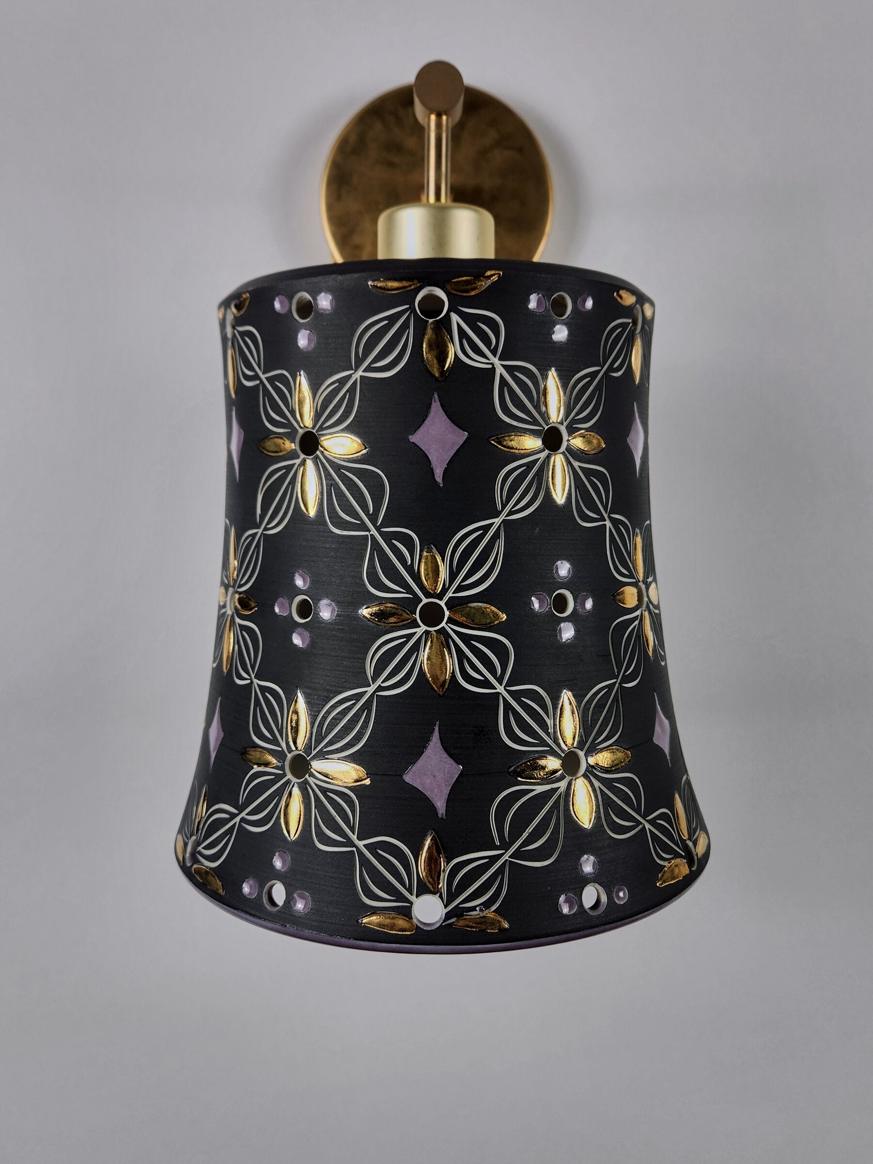 Nocturnal Ornament at Dusk Porcelain Sconce