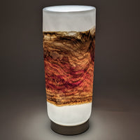 Alabaster Strata Pillar Lamp in Gold