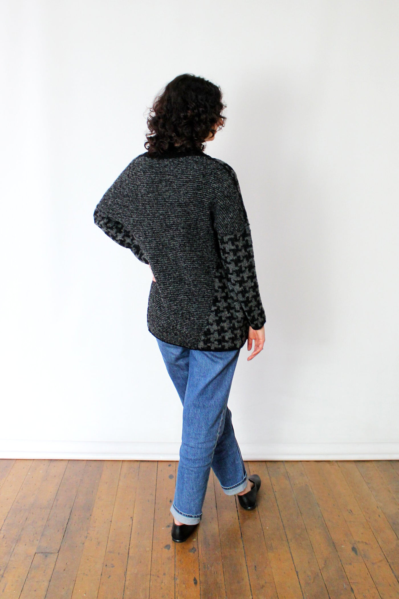 Boucle Houndstooth Cardigan