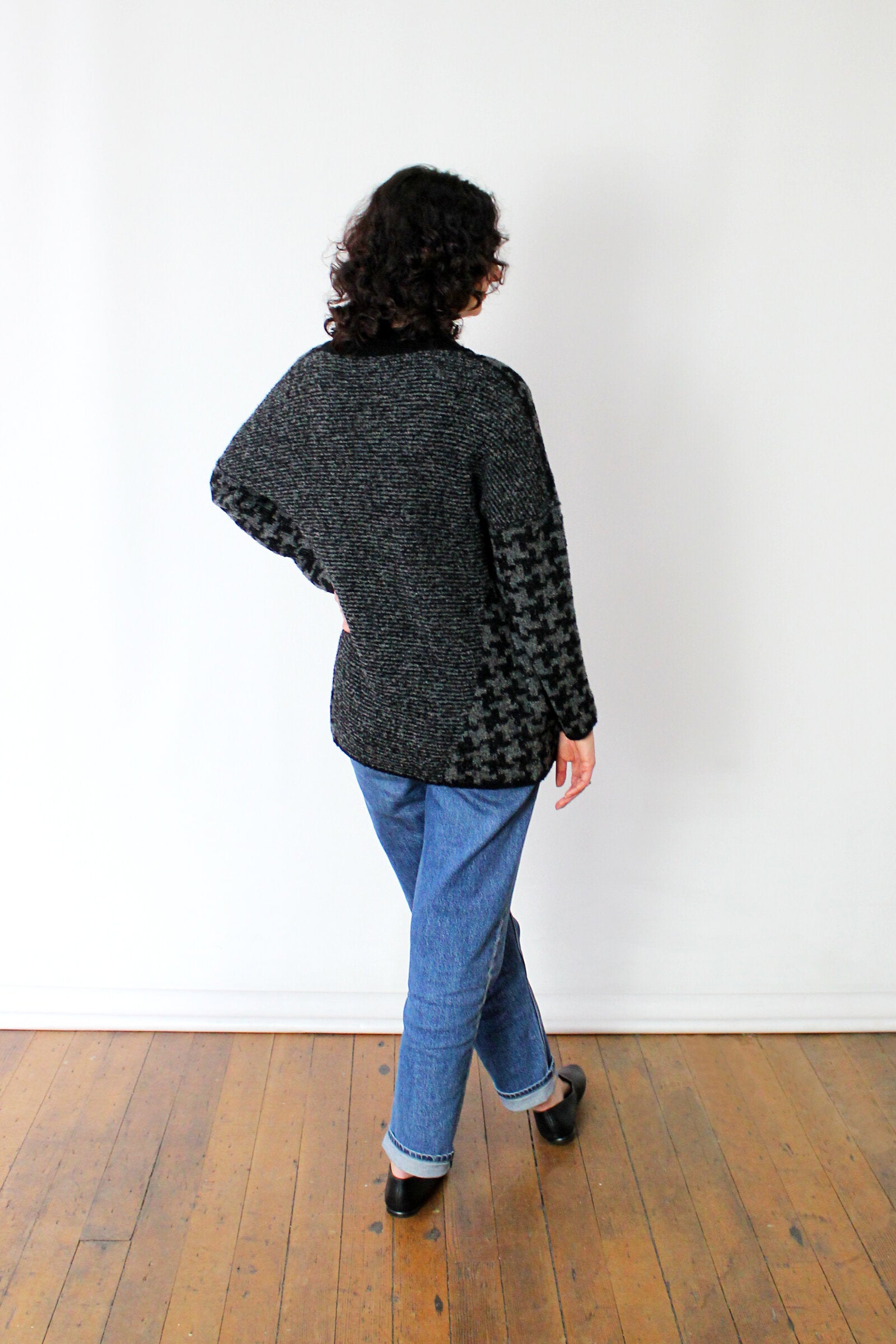 Boucle Houndstooth Cardigan