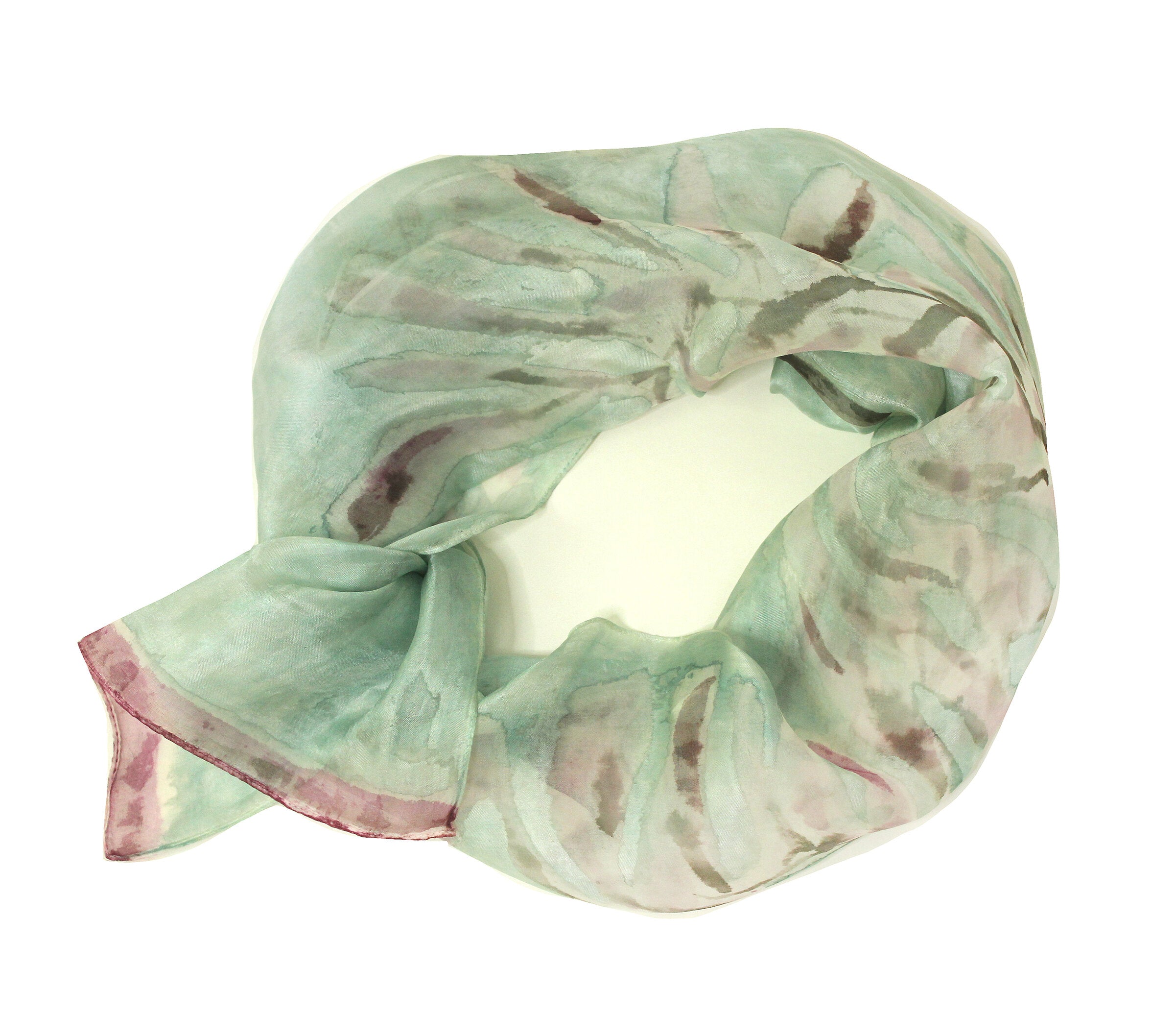 Sandy Sage - Silk hand painted scarf
