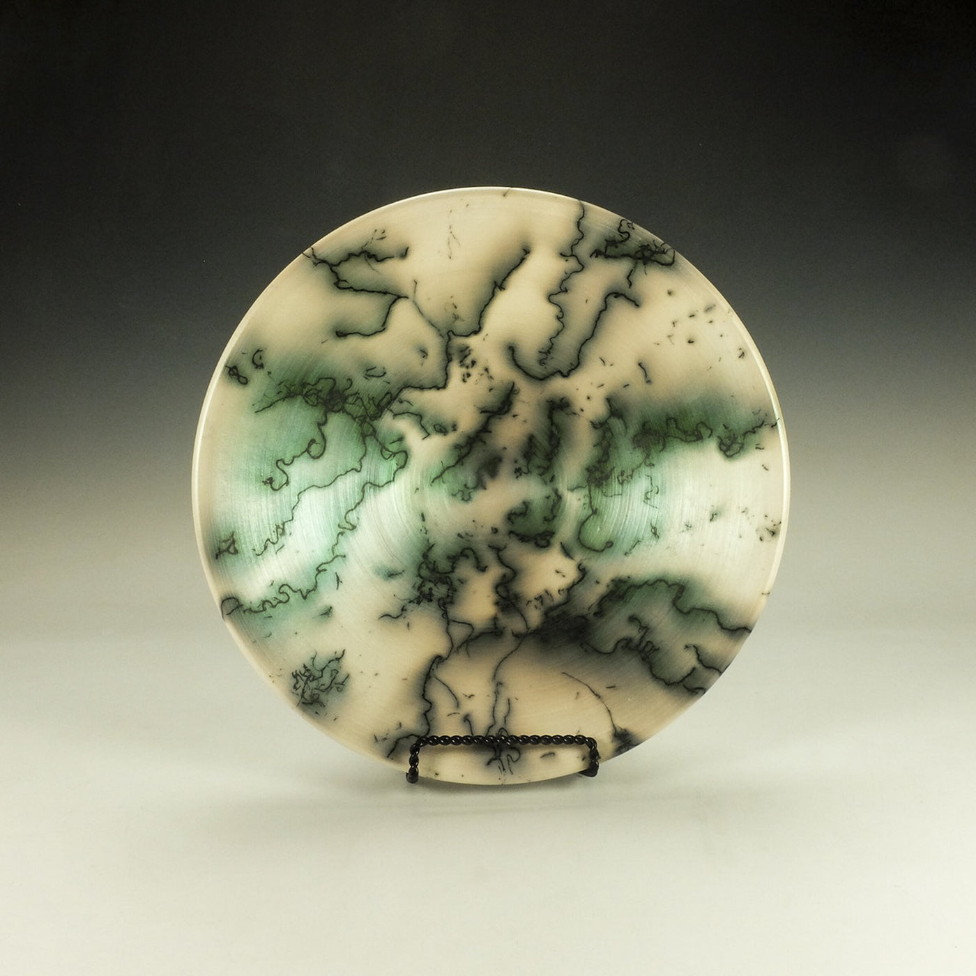 Naked Raku Bowl with Green Blush