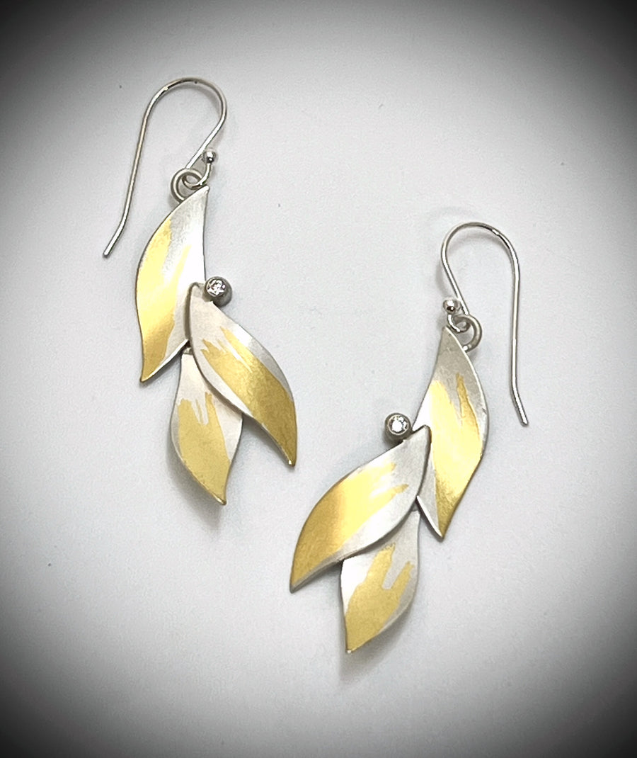 Floating Leaves Diamond Earrings