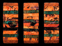 Earth and Fire: Torn Metal M Triptych