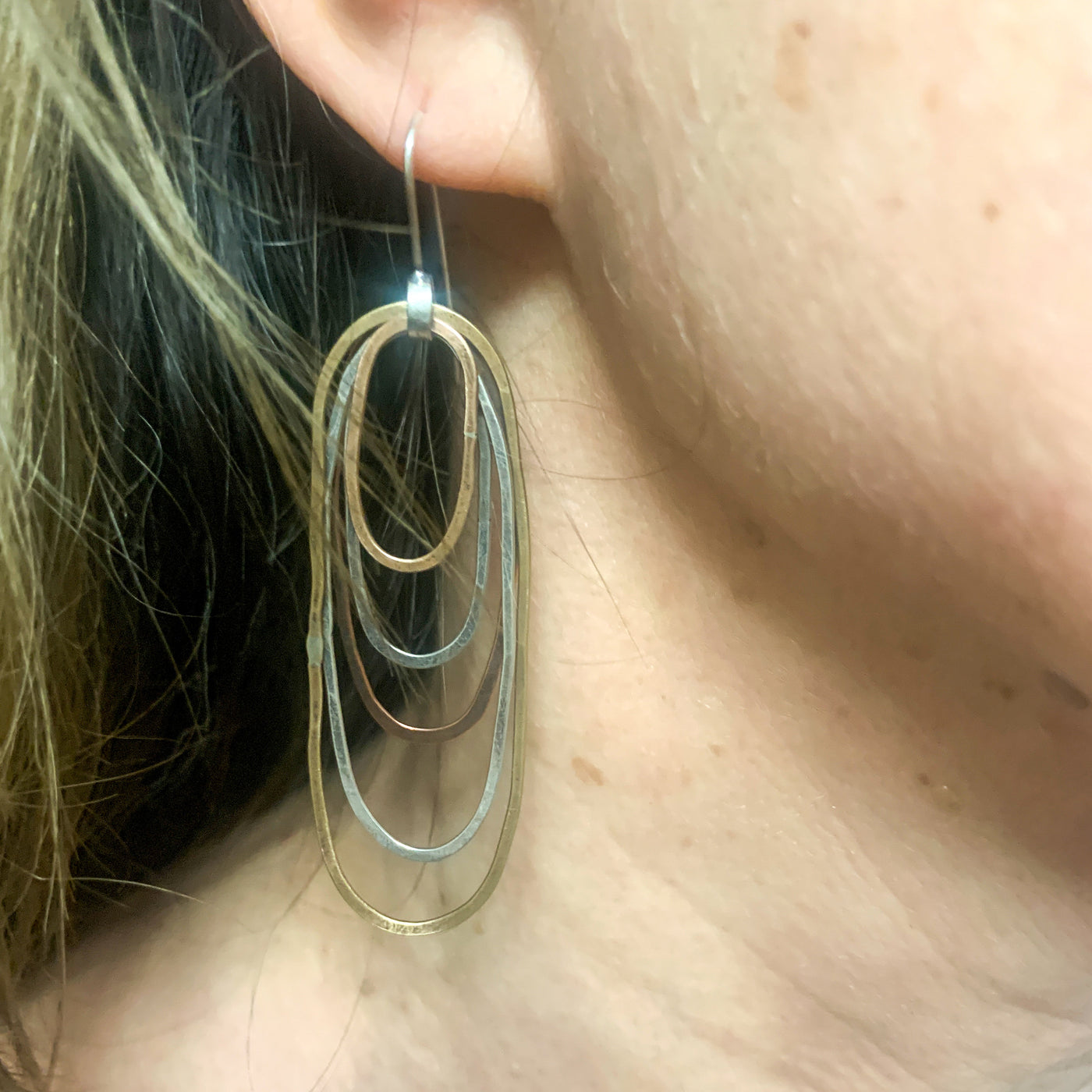 Oval Ripple Hoop Earrings