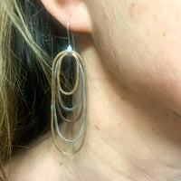 Oval Ripple Hoop Earrings
