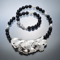Shell-Design Necklace with Black Onyx Beads & Freshwater Pearls | Photo by Ralph Gabriner