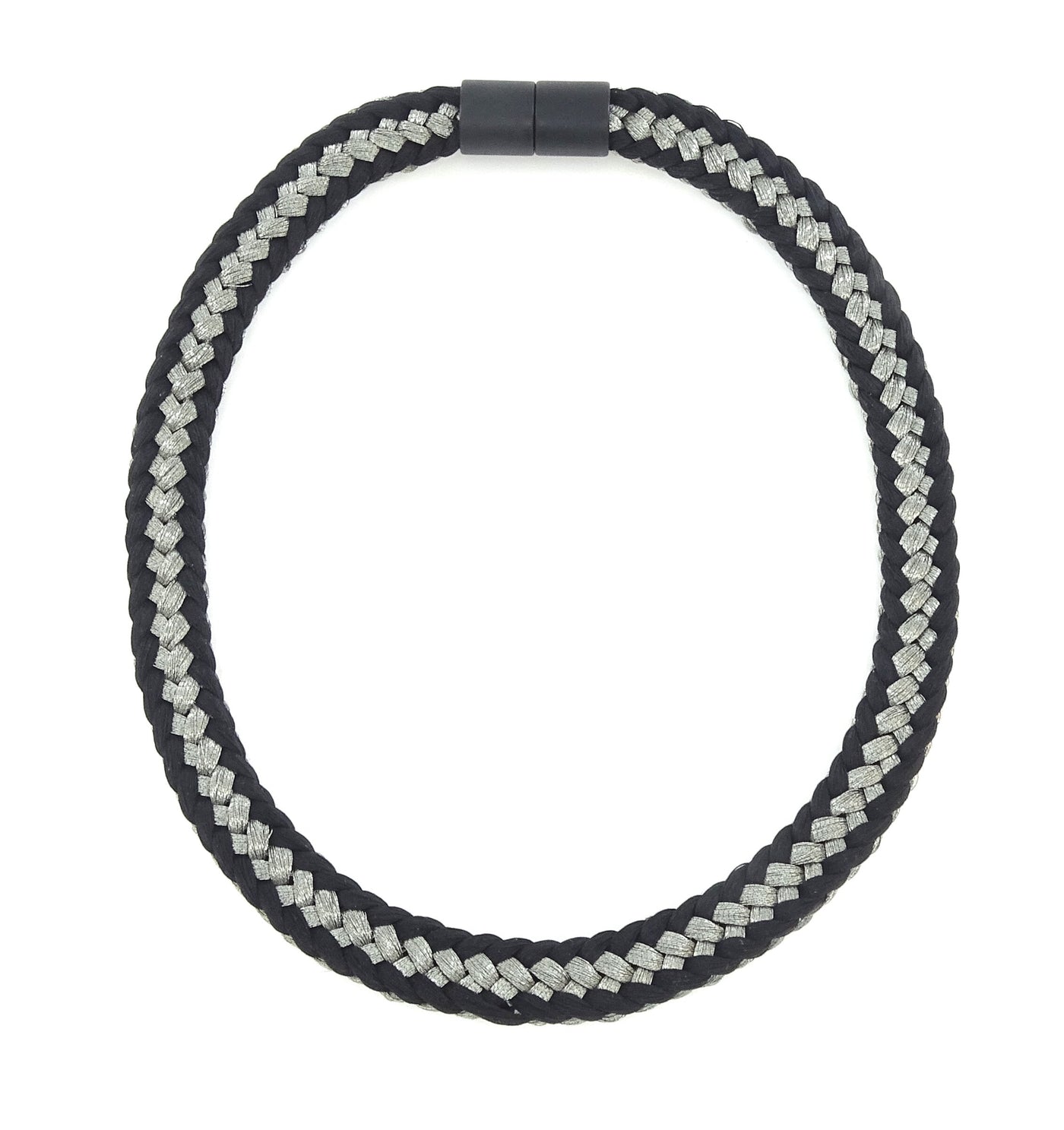 Classic Black and Silver on the Neck - Antique Silver framed by Black