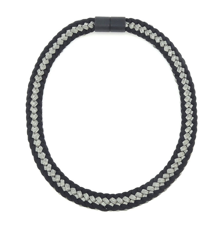 Classic Black and Silver on the Neck - Antique Silver framed by Black