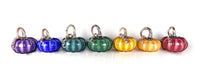 left to right: Purple, Blue, Teal, Green, Gold, Peach, Pink