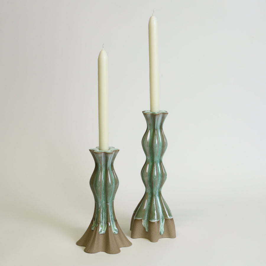 Candlestick in Coral Green