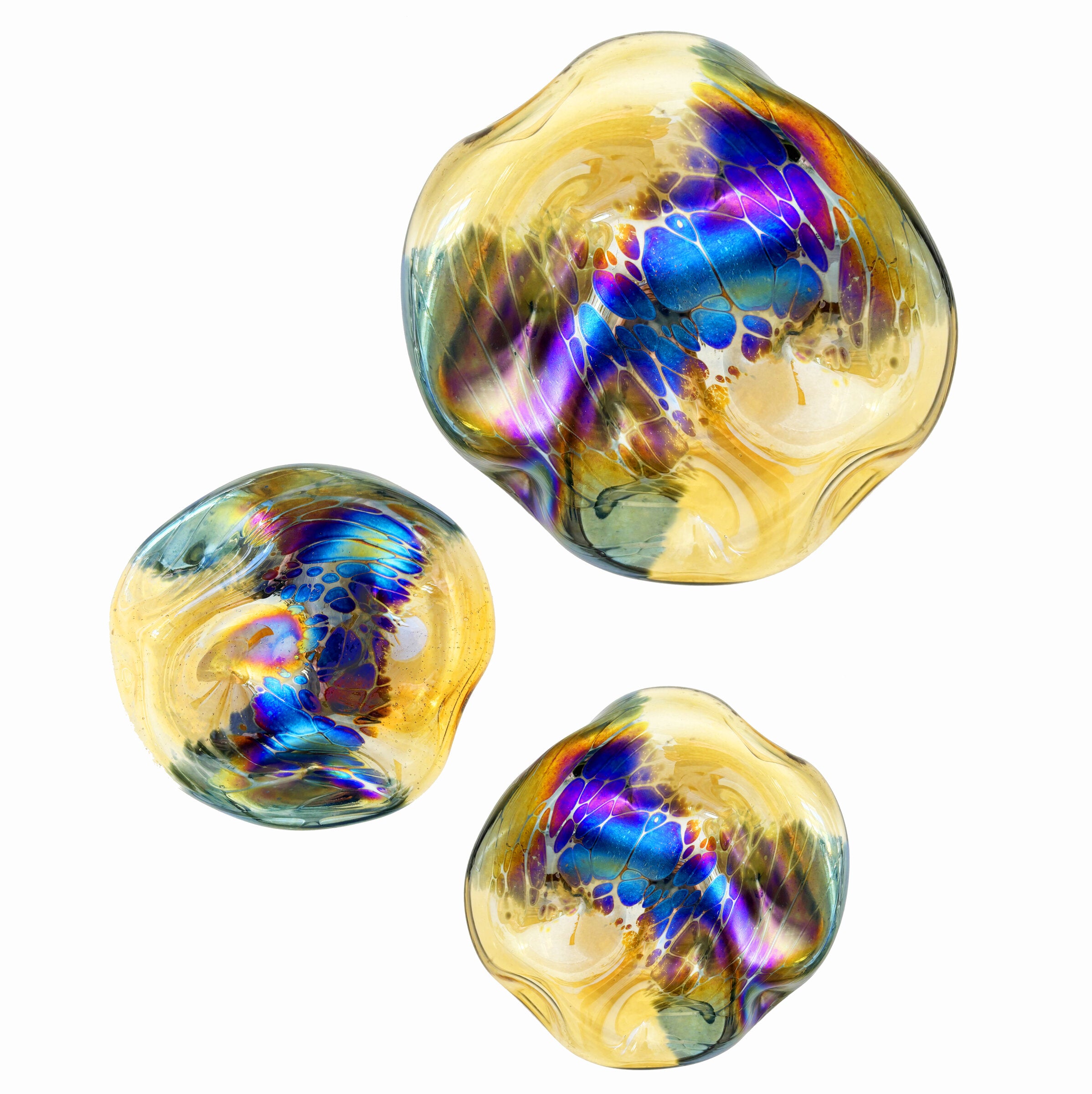 Gold Rainbow Freeform Wall Discs
