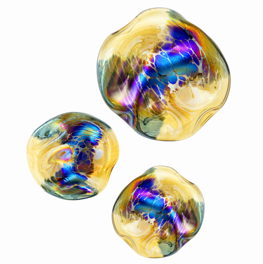 Gold Rainbow Freeform Wall Discs
