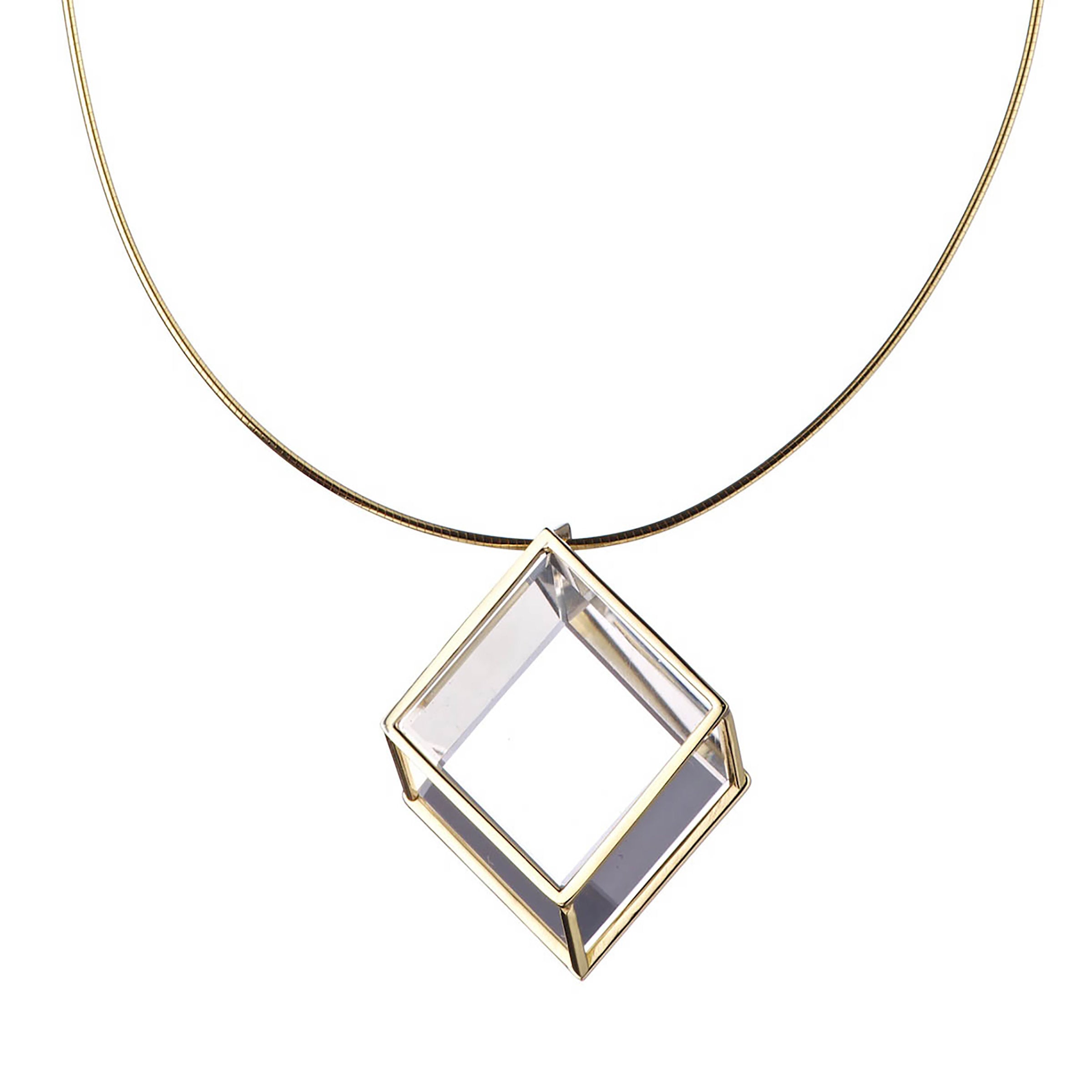 Parallelepiped Quartz Pendant Necklace