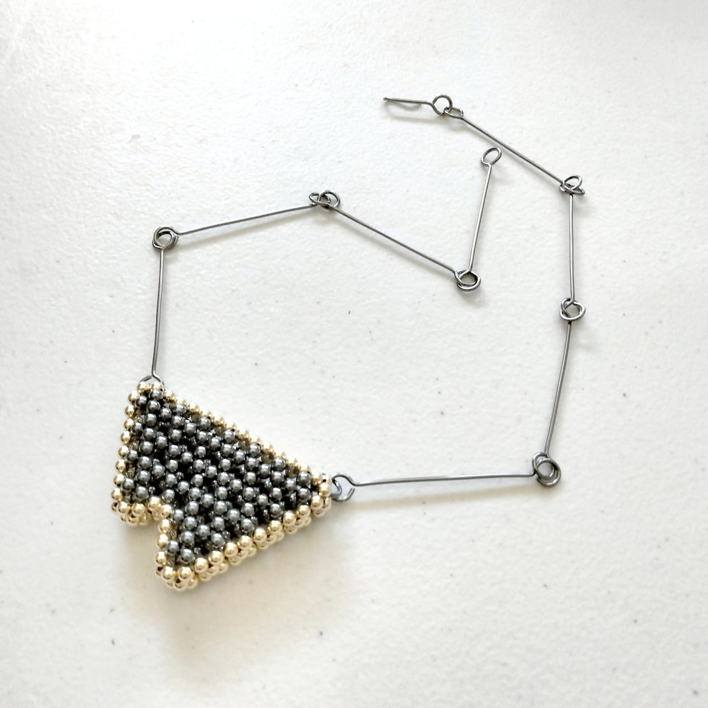 Beaded Triangular Necklace