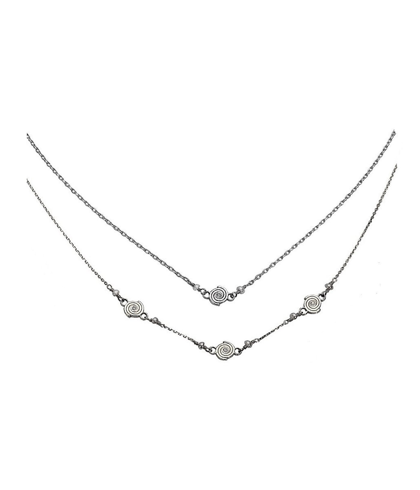 Single Spiral Necklace and Triple Spiral Necklace in Argentium Silver