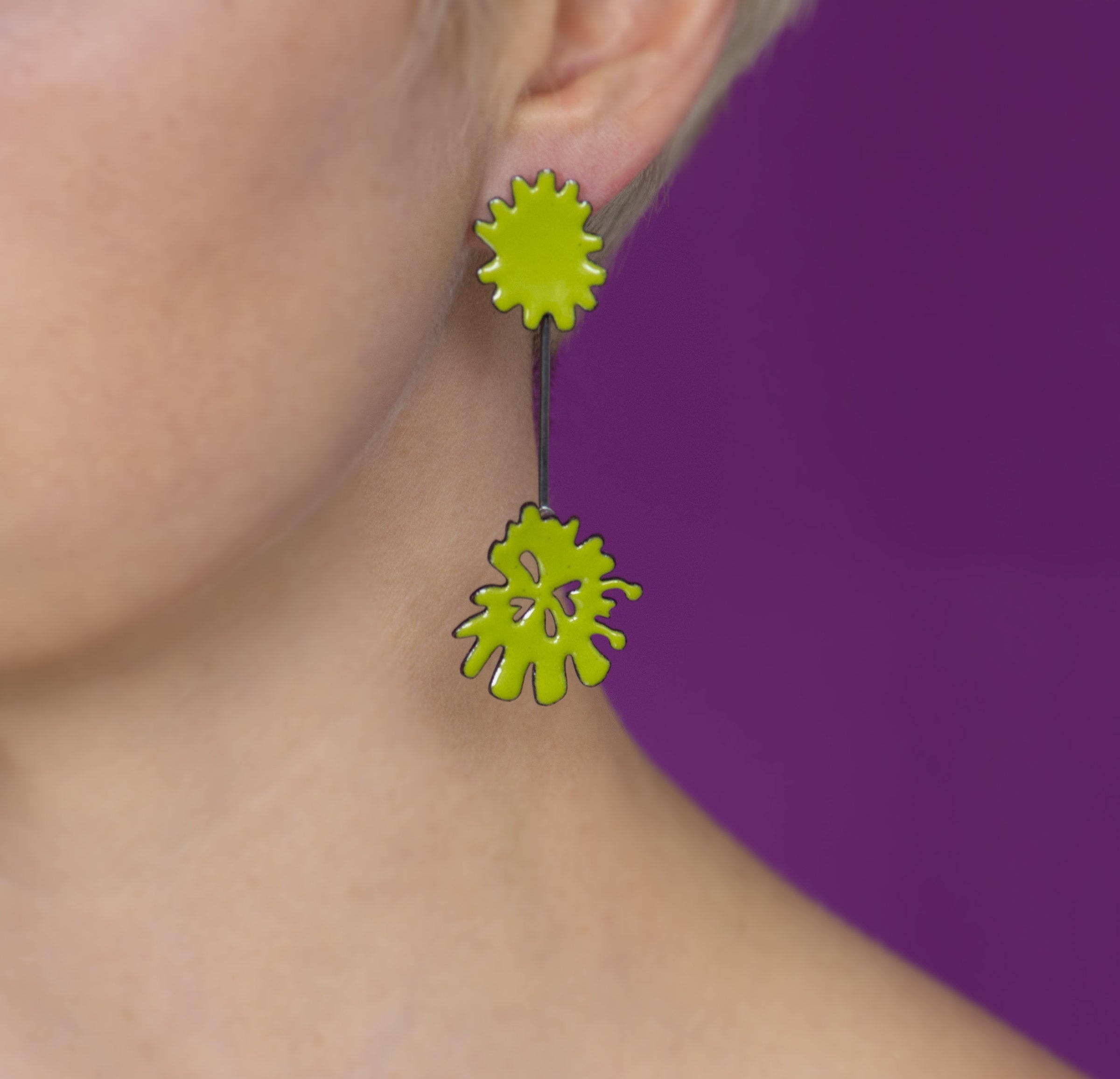 Block Flower Earrings