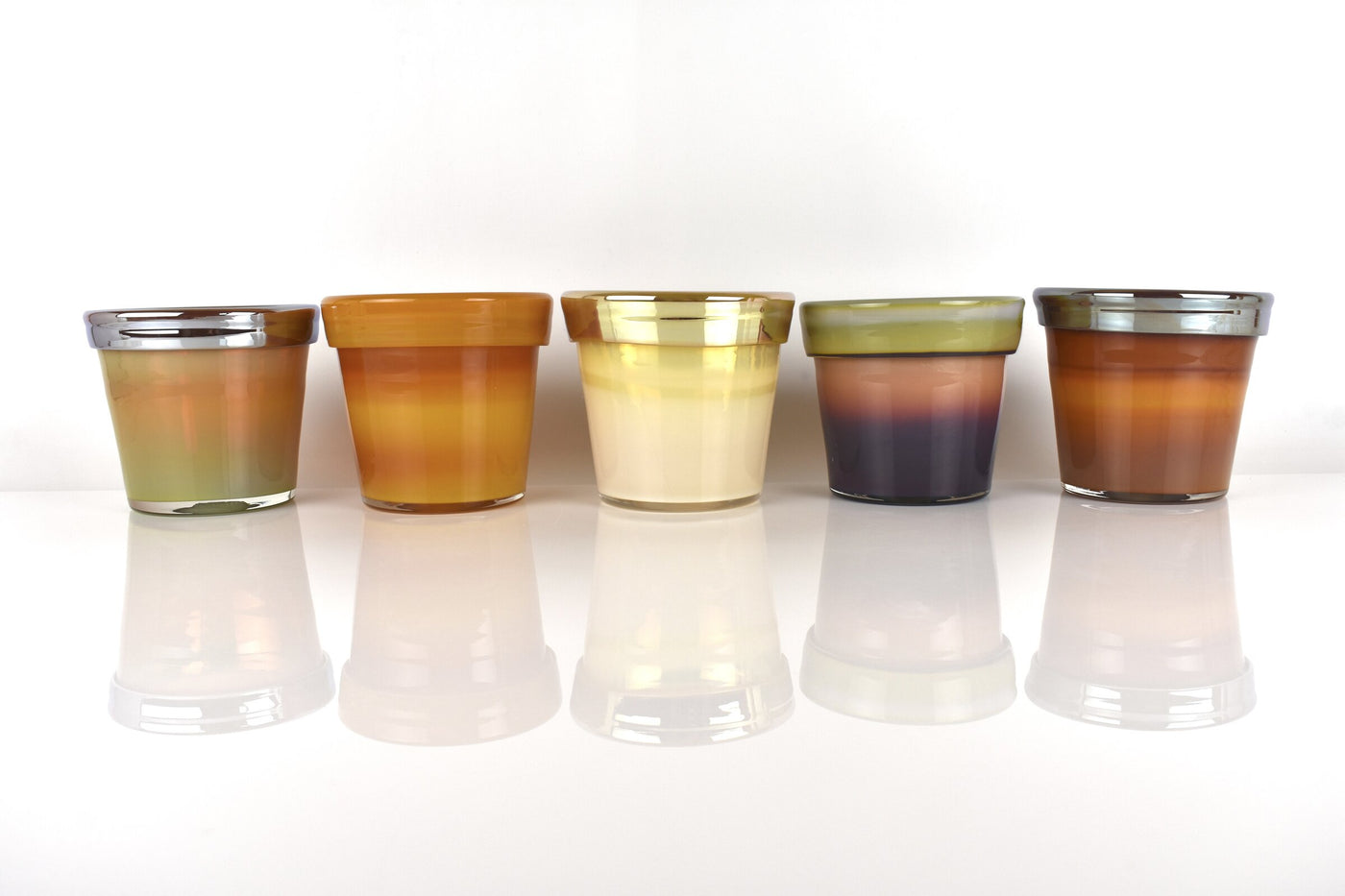 Glass Flower Pot, Ombre Tones