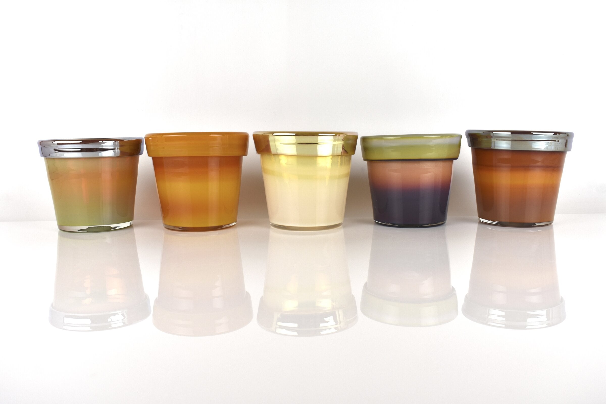 Glass Flower Pot, Ombre Tones