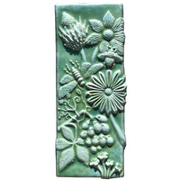 Botanical Tile in Patina Green Glaze