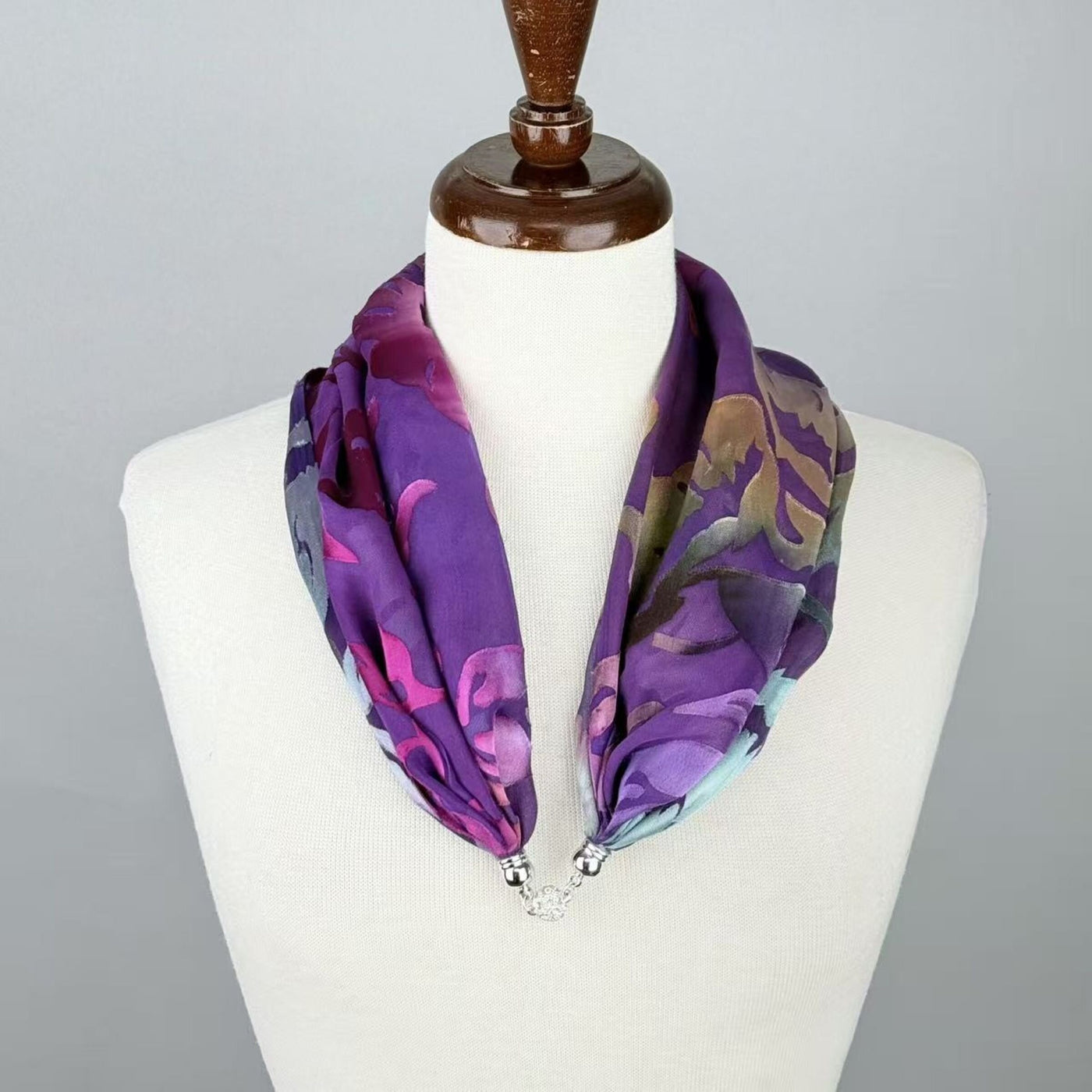 Silk Devore Necklace Scarf