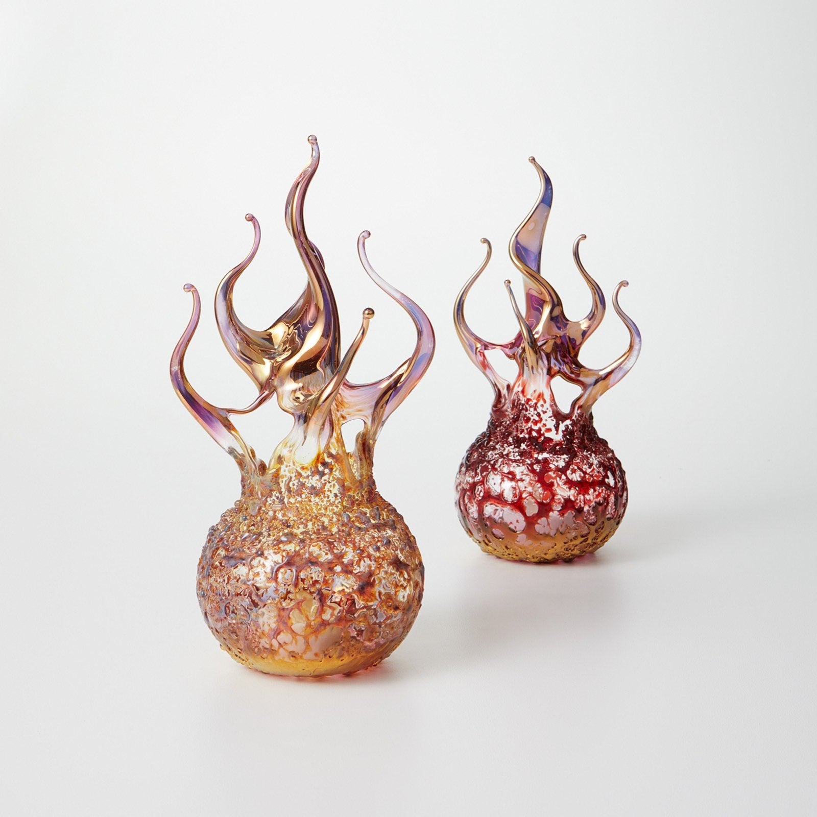 left to right: amber gold, ruby gold