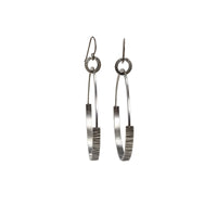 Hanging Half-Hammered Hoop Earrings
