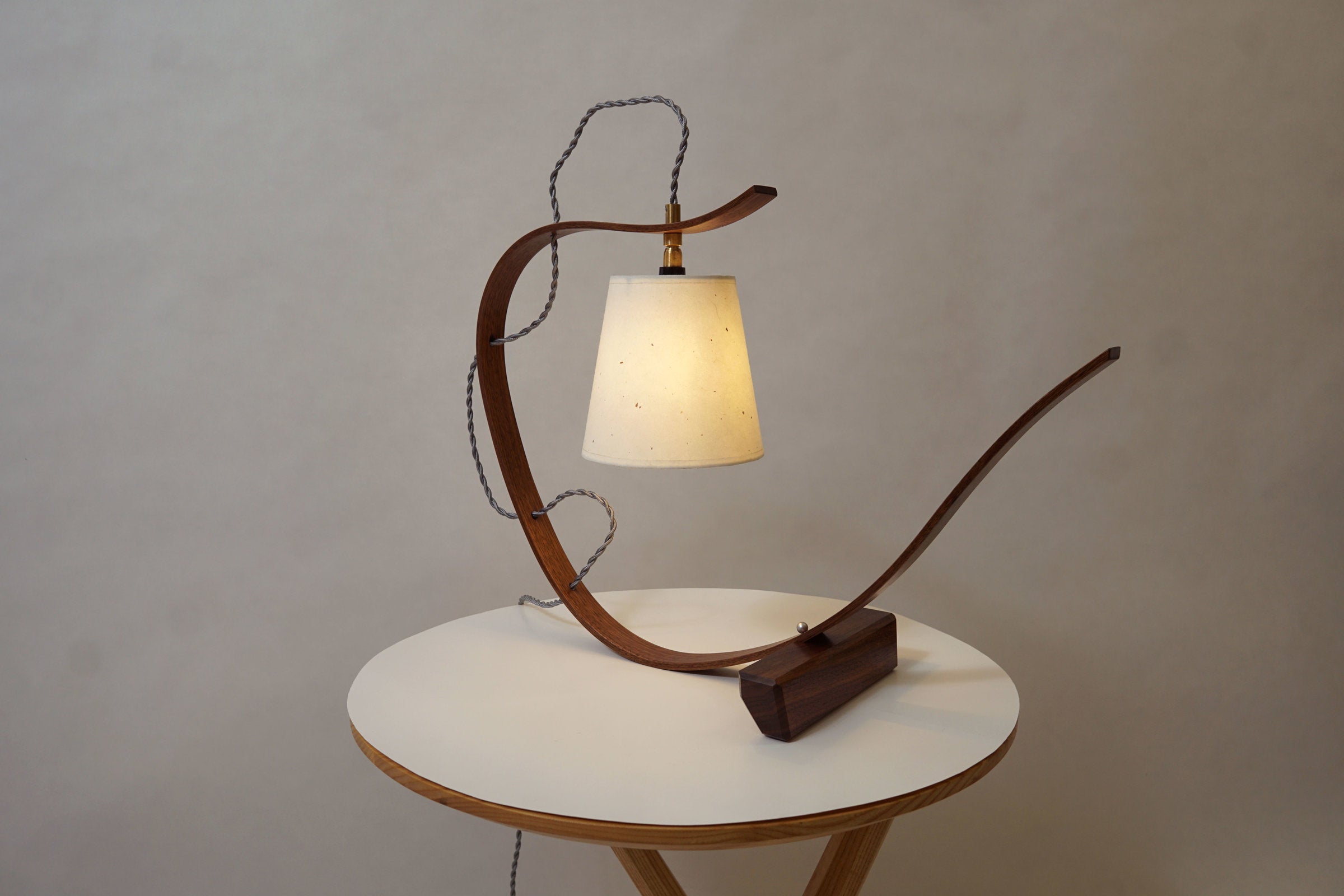 Bent Table Lamp in Walnut