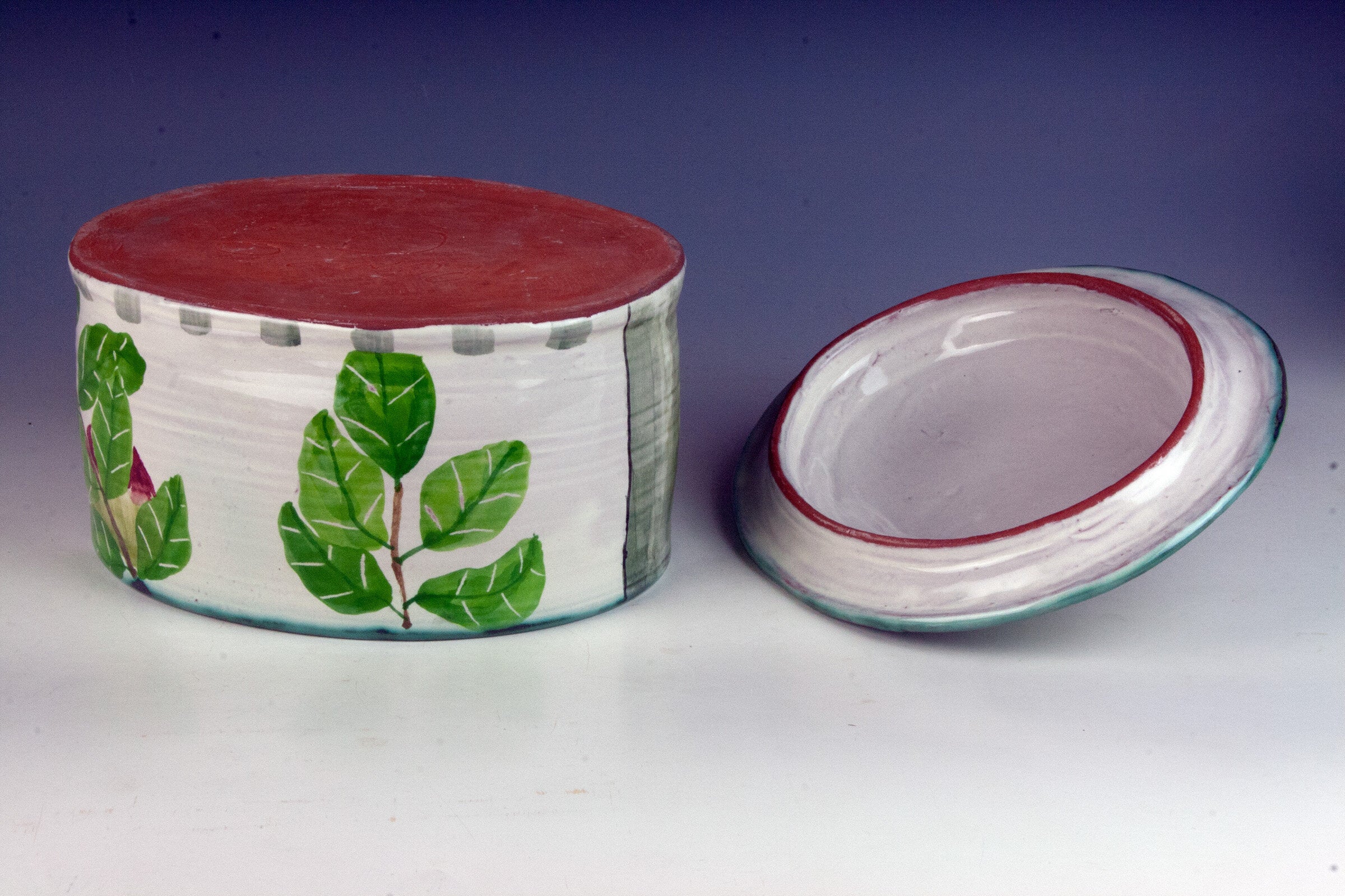 Apple Oval Lidded Dish