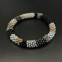 Metallic Bead Crochet Bangle