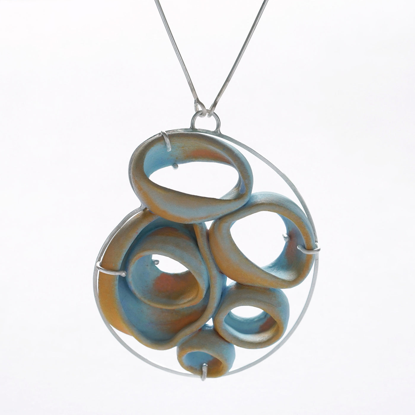 Orange & Blue Round Necklace