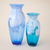 Large Tidal Blue Vase,  Medium Aqua Vase