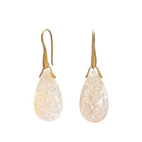 Carved Vines & Leaves Mother-of-Pearl Earrings