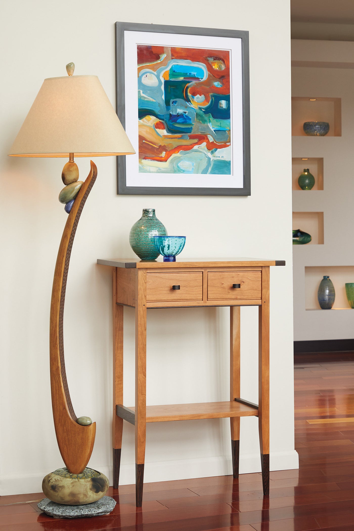 Cherry Two-Drawer Hall Table