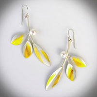 Three Leaf Pearl Earrings