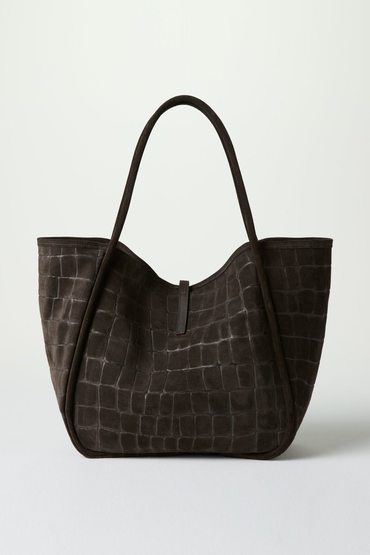 Truffle Italian Croco-Embossed Suede