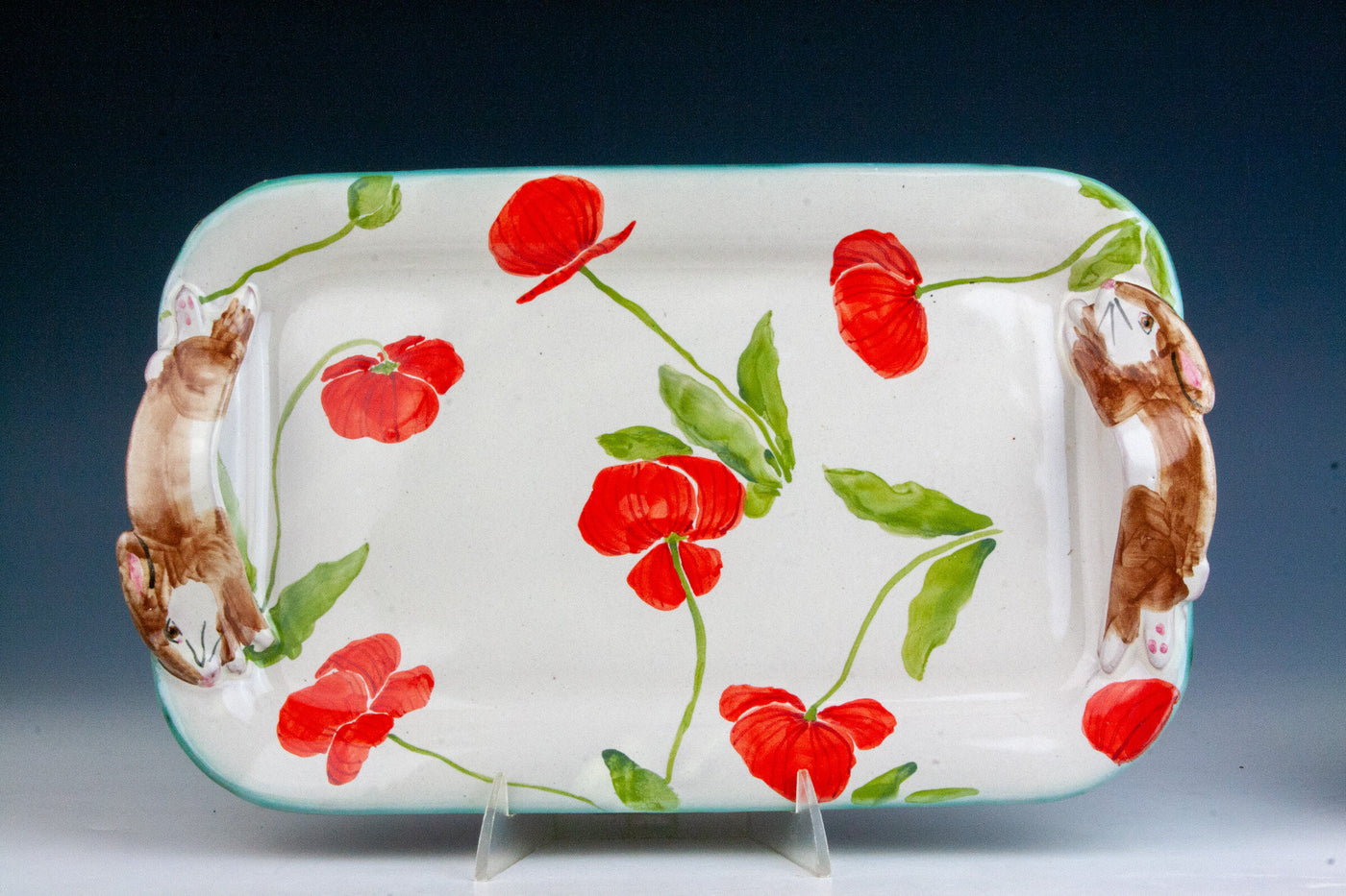 Rabbit and Poppies Platter