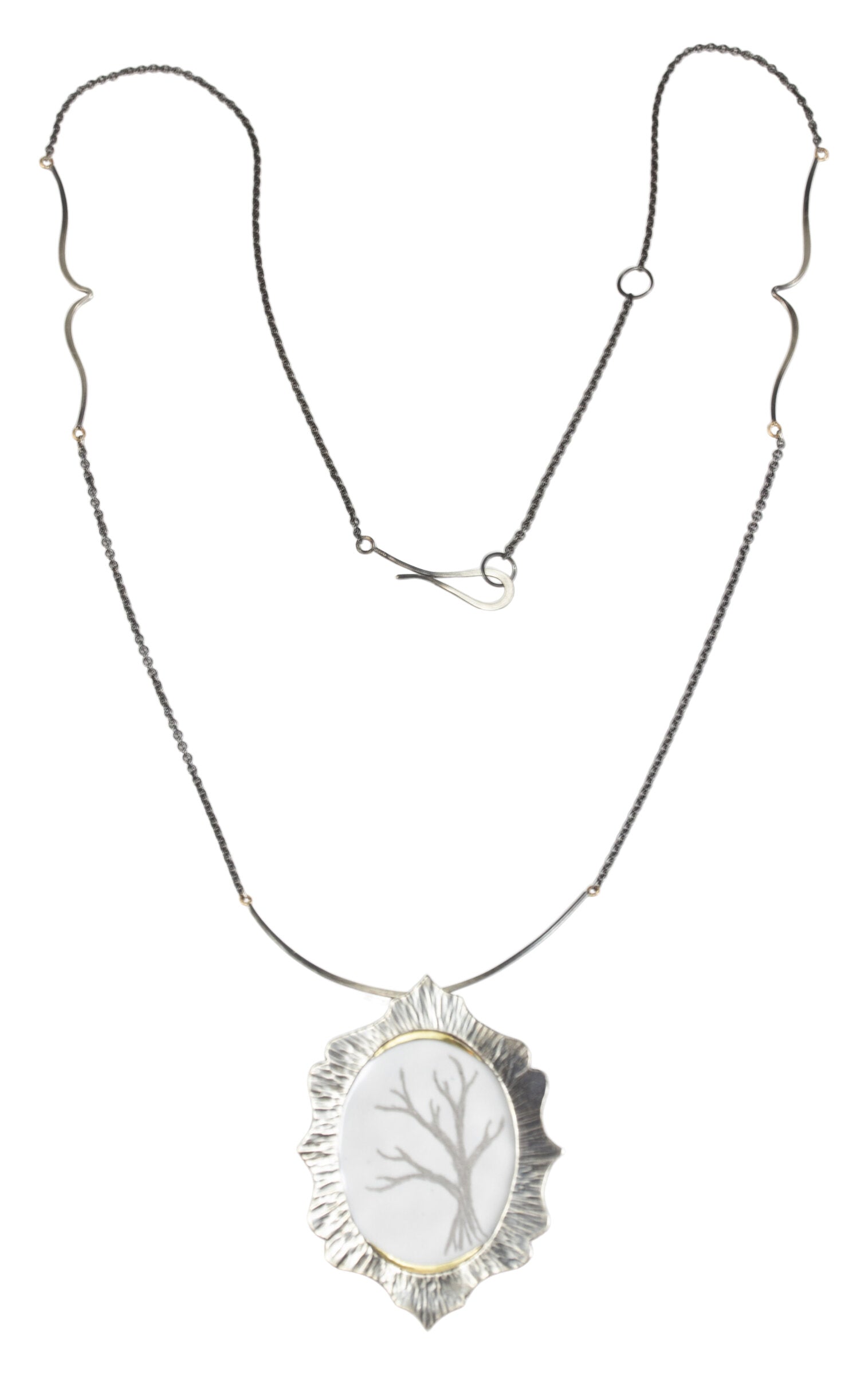 Tree Silhouette Necklace & Brooch