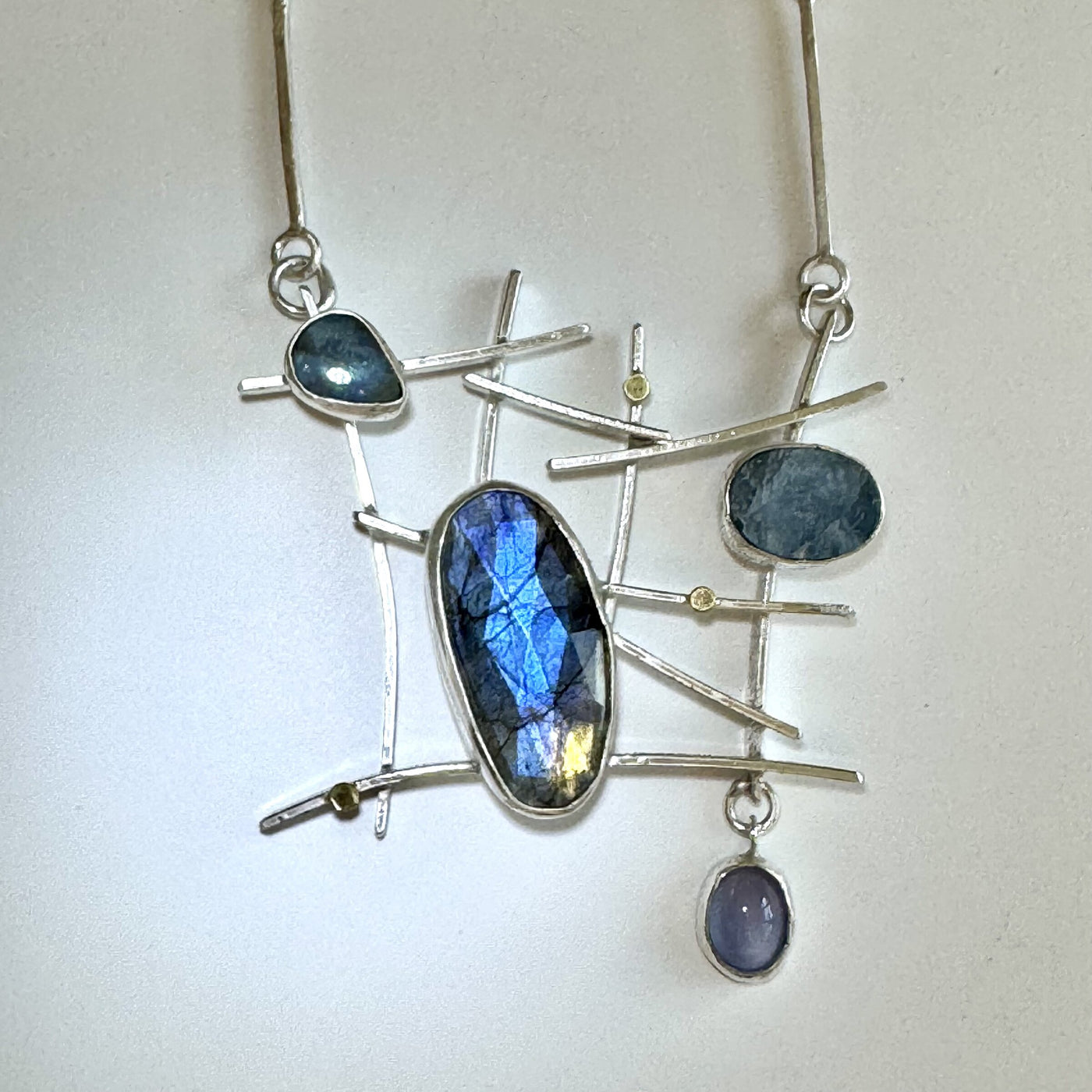 Criss Cross Necklace in Blues
