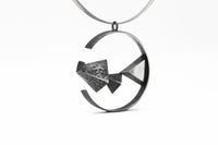 Oxidized Circled Triangles Necklace