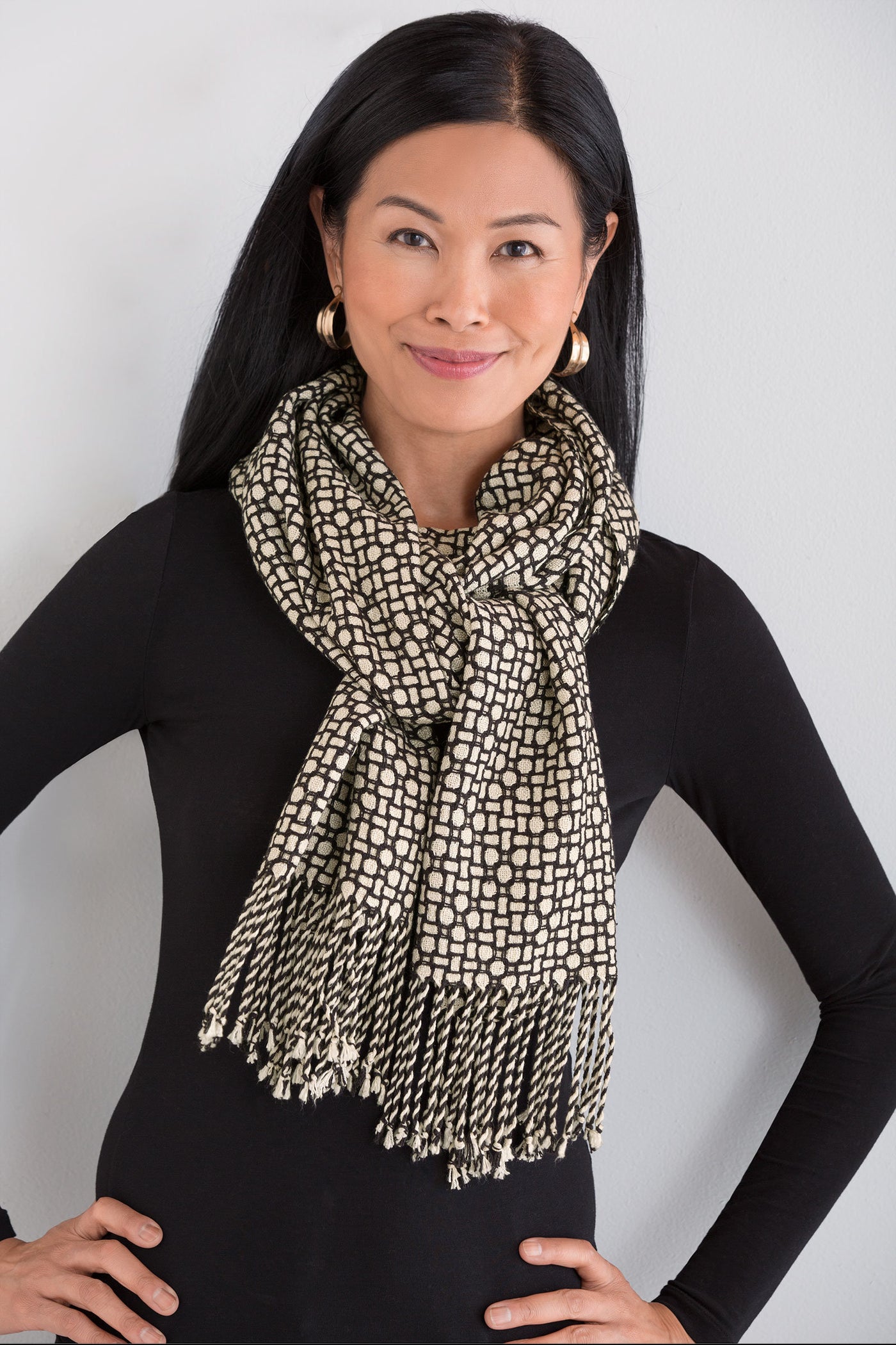 Black & White Mosaic Shawl