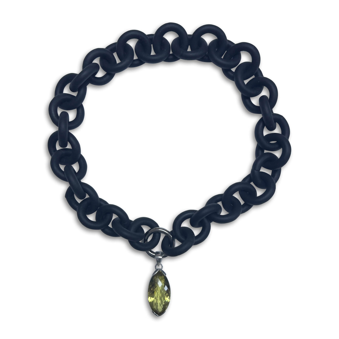 Eye-Shaped Lemon Topaz Drop Necklace