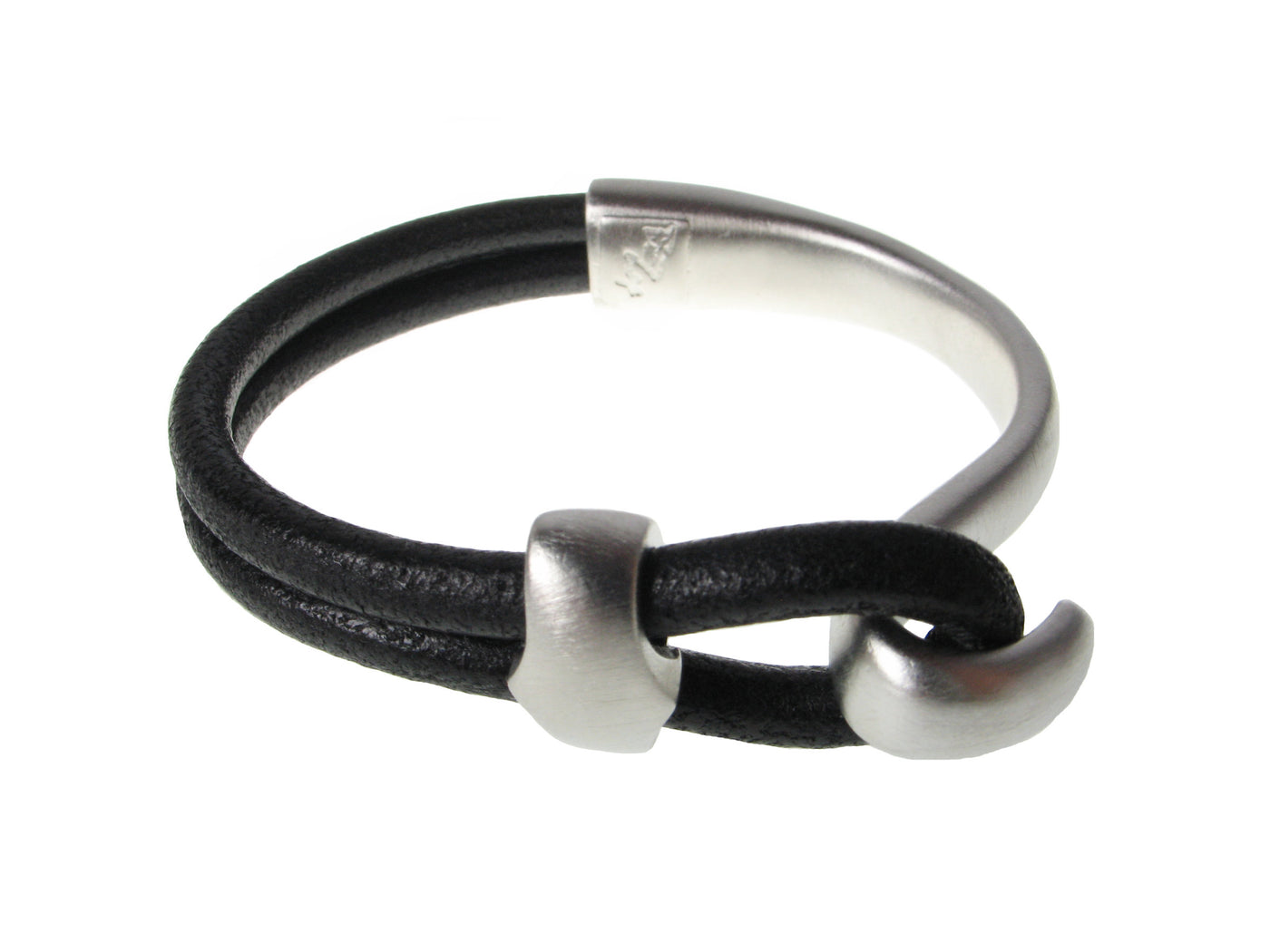 black/silver lasso hook & slide bracelet